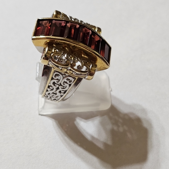 Genuine Red Tourmaline Gems En Vogue Ring Sz 7! - Picture 6 of 11